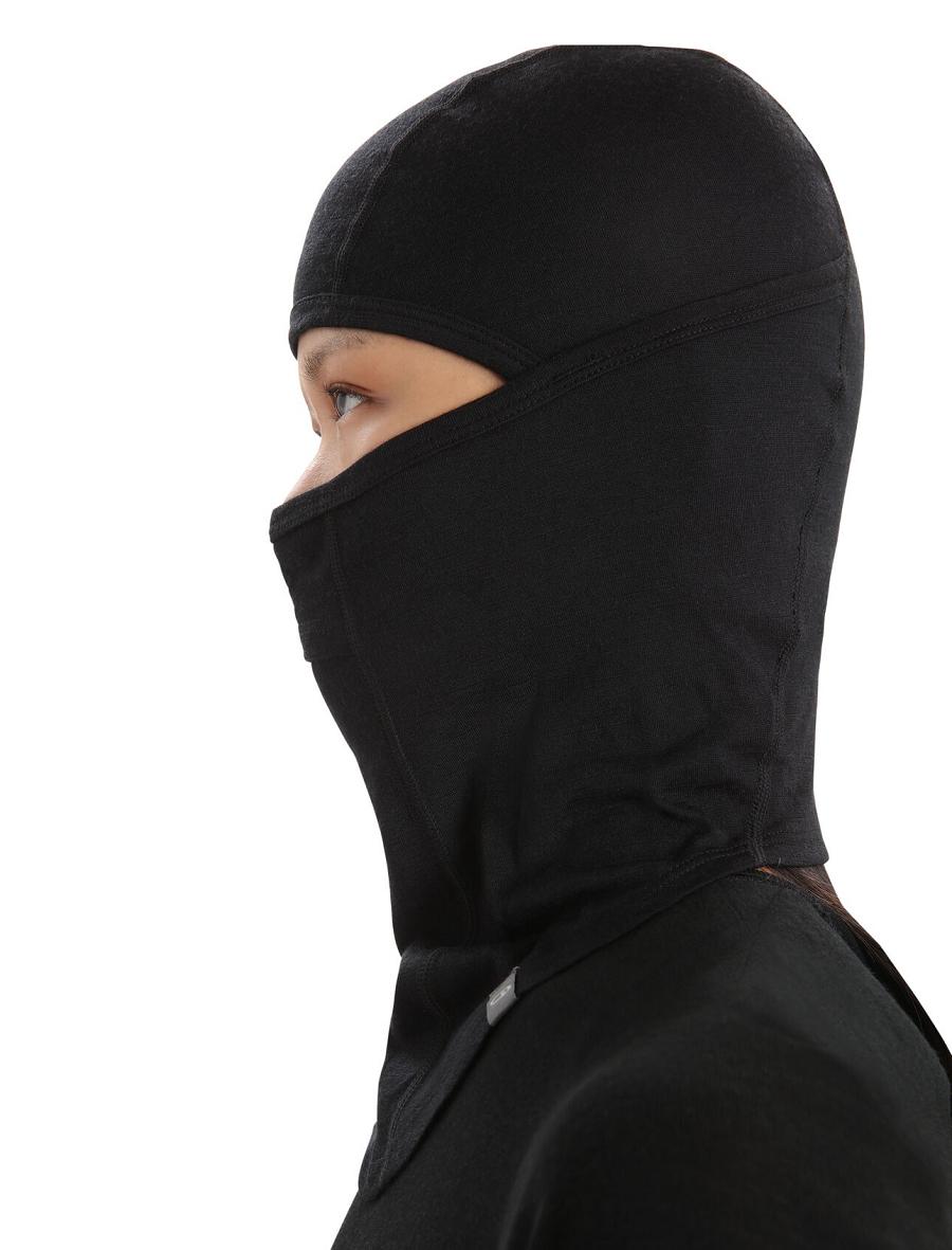 Icebreaker Unisex Merino Oasis Balaclava Férfi Fejpánt Fekete | HU 1083NWYB